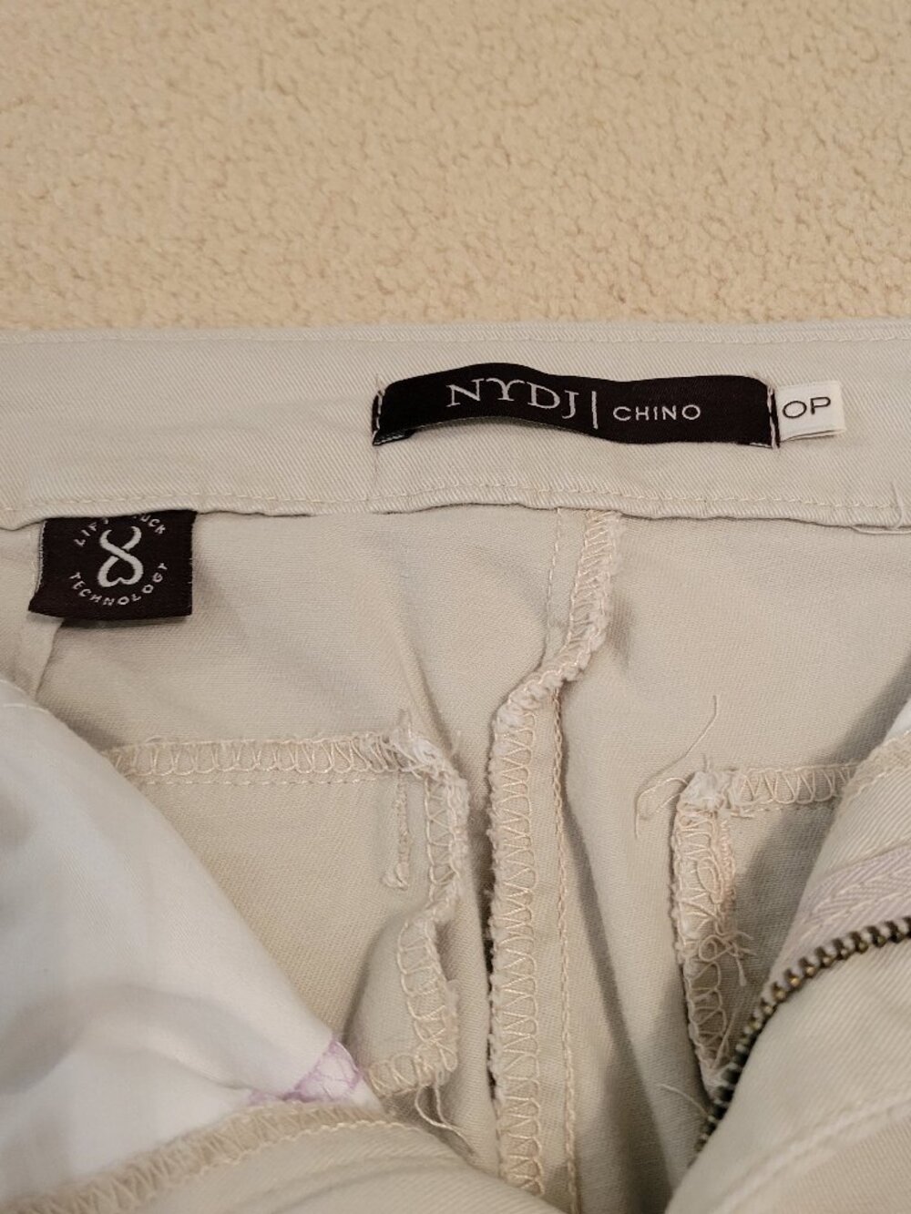 2 Pairs of NYDJ Bermuda Shorts; Tan is Size 0 Petite, Black is Size 0 - Picture 4 of 13